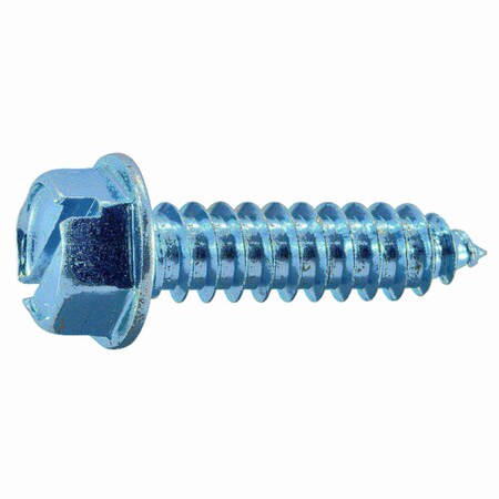 Midwest Fastener Sheet Metal Screw, 3/8" x 1-1/2 in, Zinc Plated Steel Flange Hex Head Slotted Drive, 5 PK 38245